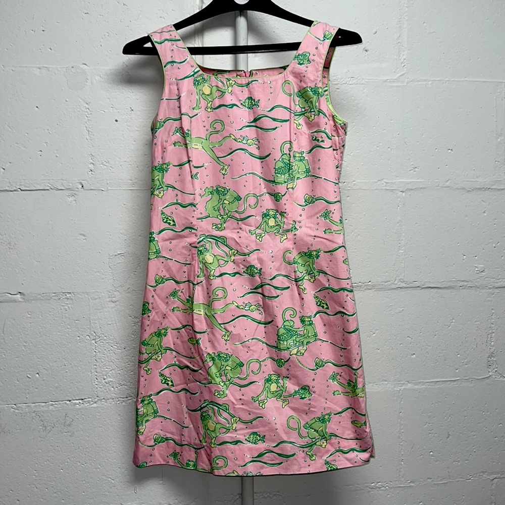 Lilly Pulitzer Vintage Scuba Monkey Print Dress